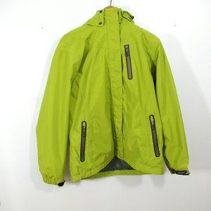 Killtec Rain Jacket Womens 10 Lime Green Hooded Full Zip Waterproof Ladies